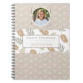 Mooie Aangepaste Kindernaam & Foto Abstracte Patro Notitieboek (Voorkant)