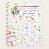 Mooie Aangepaste Kindernaam & Foto Kleurrijke Rege Planner (Voorkant)