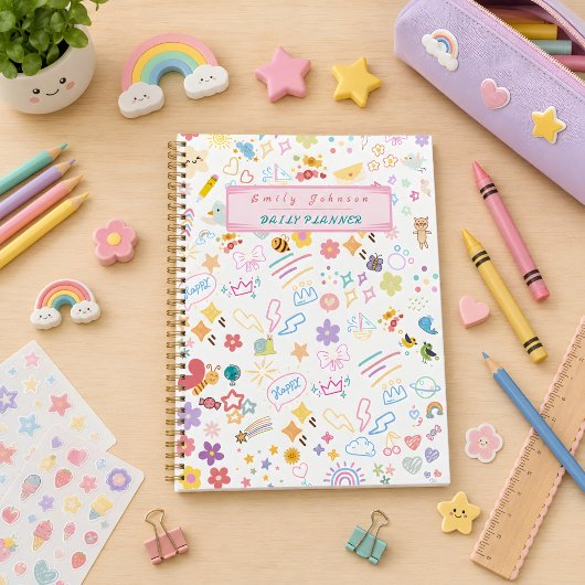 Mooie Aangepaste Kindernaam & Foto Kleurrijke Rege Planner
