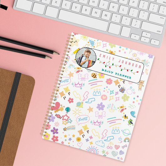 Mooie Aangepaste Kindernaam & Foto Kleurrijke Rege Planner