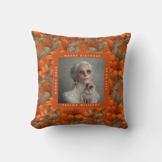 Mooie aangepaste lelies themapartijgeschenken kussen (Voorkant)