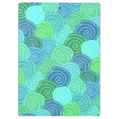 Mooie aangepaste naam blauw groene cirkelpatroon klembord (Achterkant)