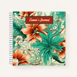 Mooie Aangepaste Naam Bloemstuk Notitieboek