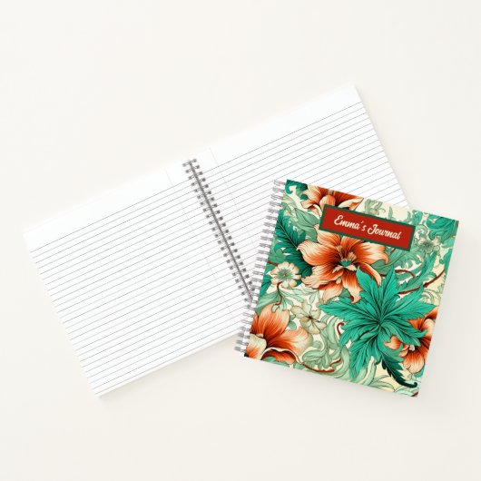 Mooie Aangepaste Naam Bloemstuk Notitieboek (Binnen)