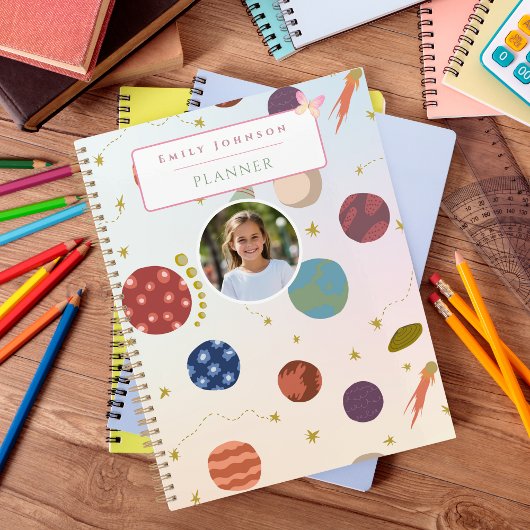 Mooie aangepaste naam en foto Kinderen Astronomie Planner