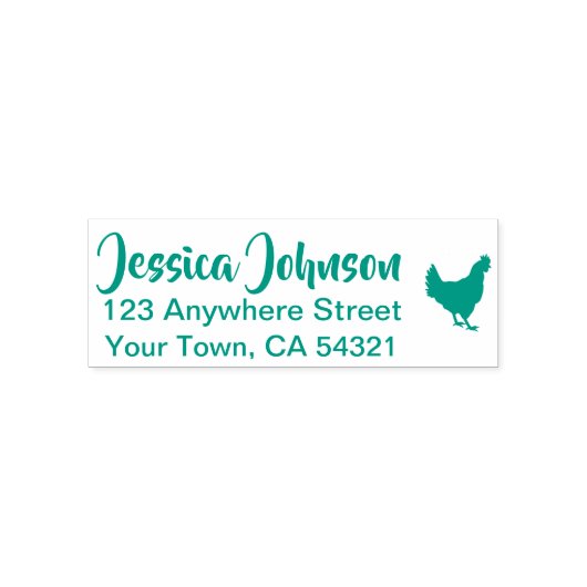 Mooie aangepaste naam retour adres kip  zelfinktende stempel (Design)