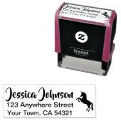 Mooie aangepaste naam retouradres Eenhoorn Zelfinktende Stempel (In situ)