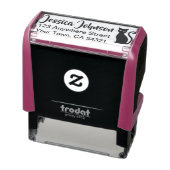 Mooie Aangepaste Naam Retouradres Kat Zelfinktende Stempel (Product)