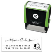 Mooie aangepaste naam retouradres: kattezelfilm zelfinktende stempel (In situ)