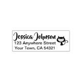 Mooie aangepaste naam retouradres lachende kat  zelfinktende stempel (Design)