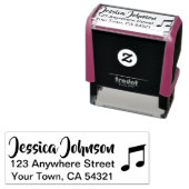 Mooie aangepaste naam retouradres Muziek Opmerking Zelfinktende Stempel (In situ)