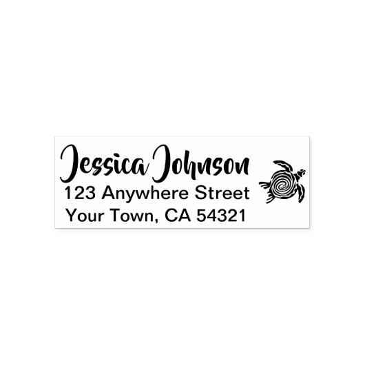 Mooie aangepaste naam retouradres schildpad zelfinktende stempel (Design)