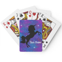 Mooie Aangepaste Naam Zwarte/Paarse Eenhoorn Sterr