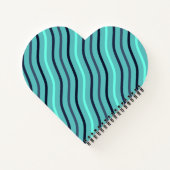 Mooie aangepaste streep blauw notitieboek (Achterkant)