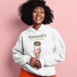 Mooie Aangepaste Waterverf Ijsje Kegel Hoodie