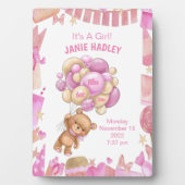 Mooie Aankondiging Geboorte Pasgeborene Ezel Fotoplaat (voorkant)