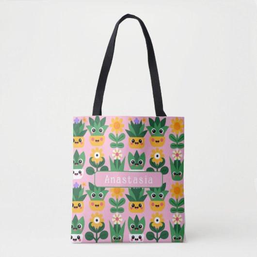 Mooie Aanpasbare Pot Plant Afdruk Tote Bag (Voorkant)