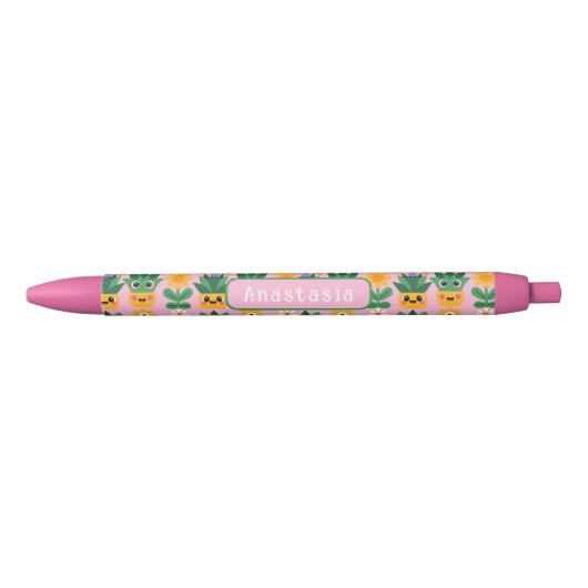 Mooie Aanpasbare Pot Plant Afdruk Zwarte Inkt Pen (Voorkant)