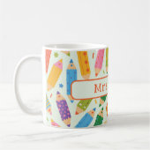Mooie aanpasbare potloodprint koffiemok (Links)