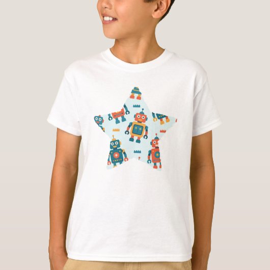 Mooie Aanpasbare Robot Print T-shirt (Voorkant)