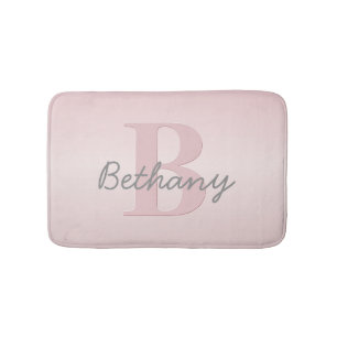 Mooie aanpasbare roze monogram & uw naam schrift badmat