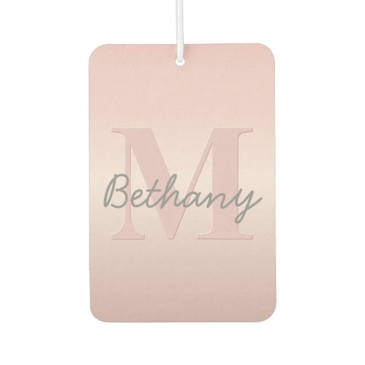 Mooie aanpasbare roze monogram & uw naam schrift luchtverfrisser (Voorkant)