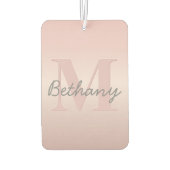 Mooie aanpasbare roze monogram & uw naam schrift luchtverfrisser (Achterkant)