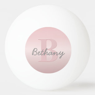 Mooie aanpasbare roze monogram & uw naam schrift pingpongbal