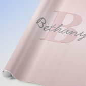 Mooie aanpasbare roze monogram & uw naam script cadeaupapier