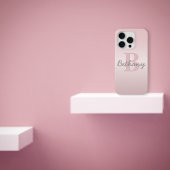 Mooie aanpasbare roze monogram & uw naam script Case-Mate iPhone case