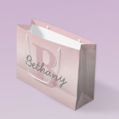 Mooie aanpasbare roze monogram & uw naam script groot cadeauzakje