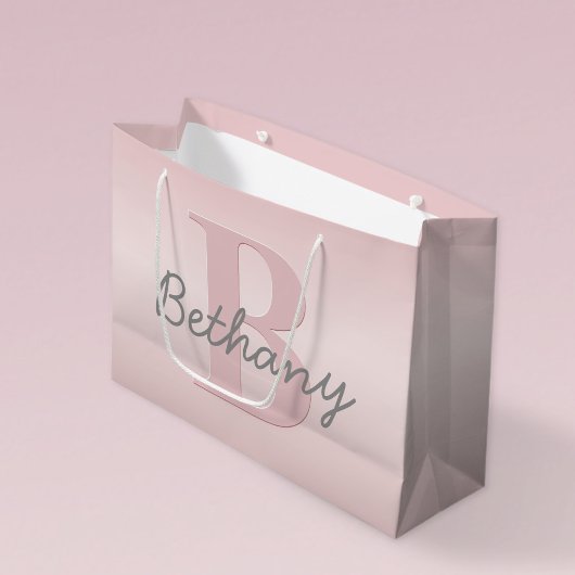 Mooie aanpasbare roze monogram & uw naam script groot cadeauzakje