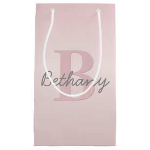 Mooie aanpasbare roze monogram & uw naam script klein cadeauzakje