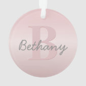 Mooie aanpasbare roze monogram & uw naam script ornament (achterkant)