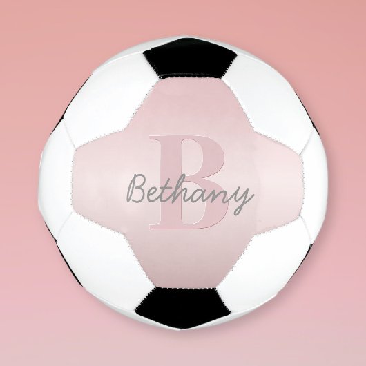 Mooie aanpasbare roze monogram & uw naam script voetbal
