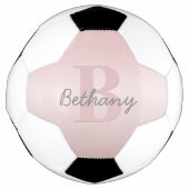 Mooie aanpasbare roze monogram & uw naam script voetbal (Voorkant)