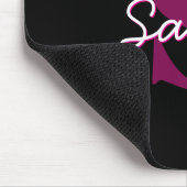 Mooie aanpasbare roze & zwarte monogram script muismat (Hoek)