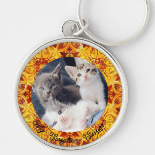 Mooie aanpasbare sleutelhanger voor huisdier kat h