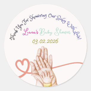 Mooie aanpasbare sticker voor babyfeestje Famili