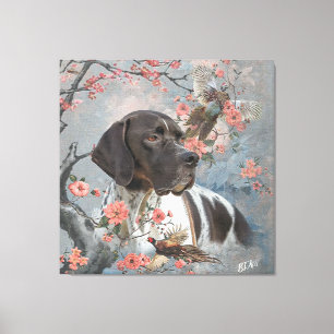 Mooie aanwijzer met fazanten canvas afdruk