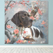 Mooie aanwijzer met fazanten canvas afdruk (Insitu (Houten vloer))