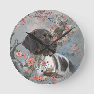 Mooie aanwijzer met fazanten   ronde klok