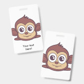 Mooie aap clipart badge (Voor- en achterkant)