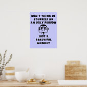 Mooie Aap Grappige Poster Humor (Keuken)