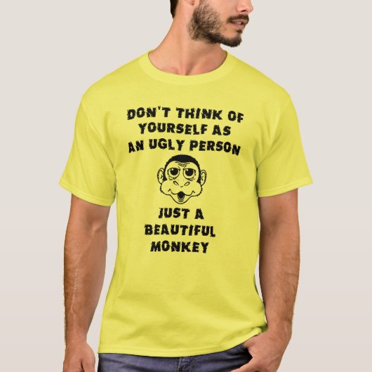 Mooie Aap Grappige T-Shirt Humor (Voorkant)