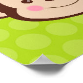 Mooie aap safari kinderkamer muurkunst afdrukken poster (Hoek)