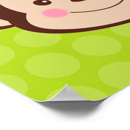 Mooie aap safari kinderkamer muurkunst afdrukken poster (Hoek)