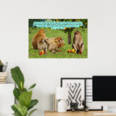 Mooie Aap Schrift 2 Korintiërs 6:14 Poster (Thuiskantoor)