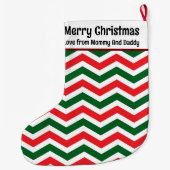 Mooie Aardappel Chevron Patroon Aangepaste Bericht Grote Kerstsok (Achterkant)