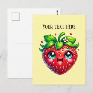 Mooie aardbei aanpasbare fruit  briefkaart